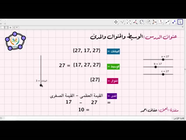 الوسيط والمنوال والمدى
