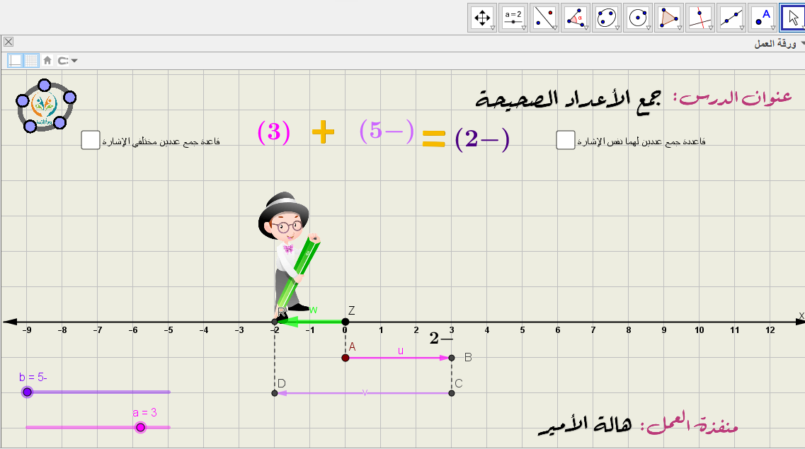 جمع الأعداد الصحيحة