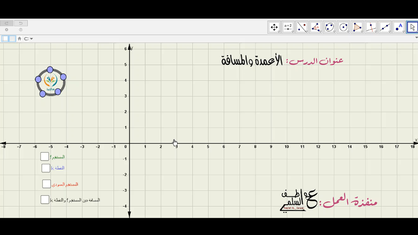 الأعمدة والمسافة