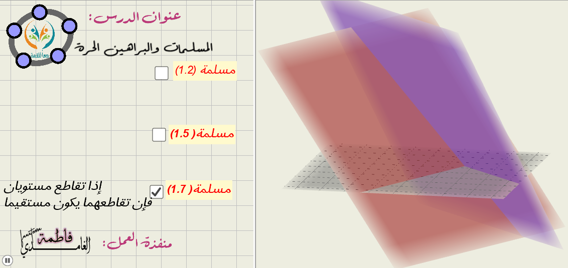 (المسلمات والبراهين الحرة (المستويات)